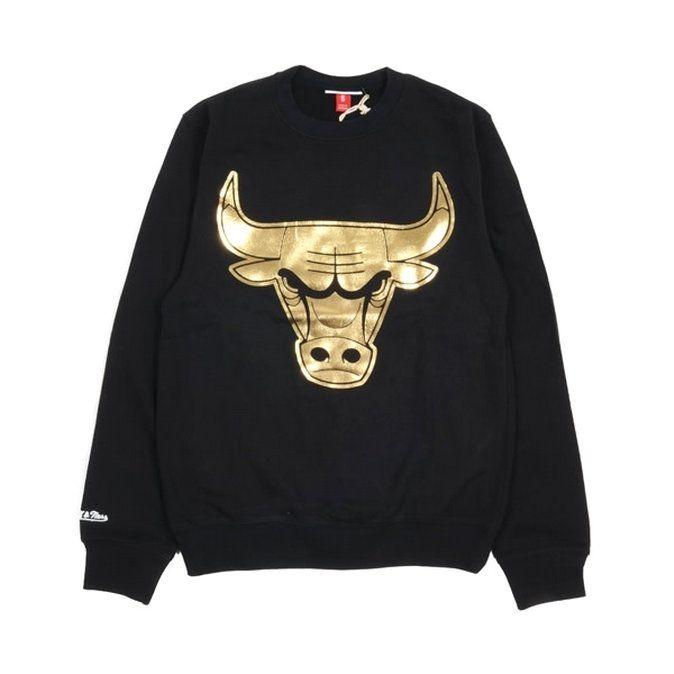 Black and Gold Bull Logo - MITCHELL & NESS Team Gold Logo Crewneck Chicago Bulls € 40 Crewneck ...