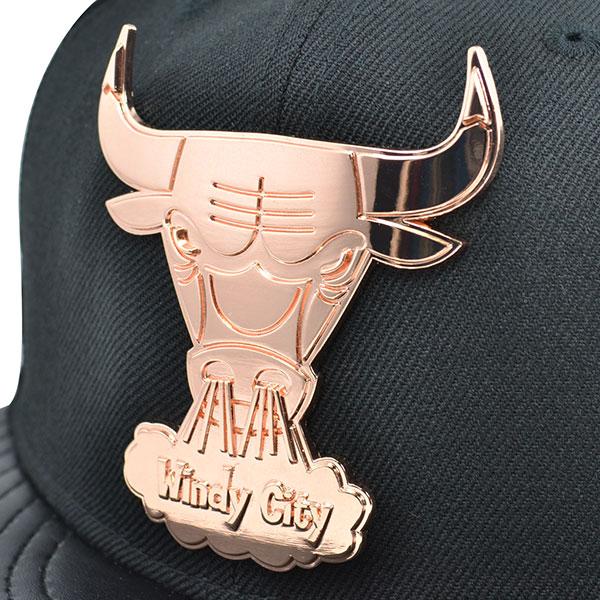 Black and Gold Bull Logo - Chicago Bulls HARDWARE LOGO Black/Rose Gold FITTED 59Fifty New Era ...