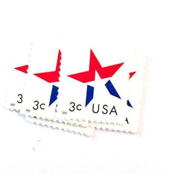 Us Red White Blue Star Logo - 10 x Red White and Blue Star 3 cent UNused US Postage Stamps | Etsy