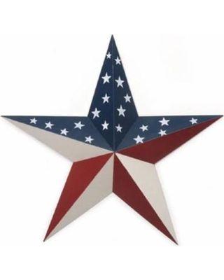 Us Red White Blue Star Logo - Deals on Red White and Blue American Flag Patriotic Tin Star Wall