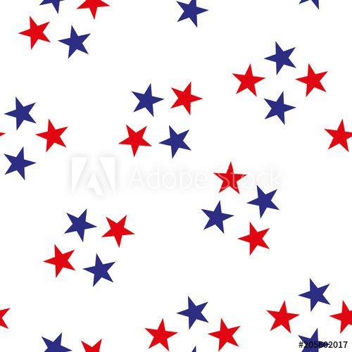 Us Red White Blue Star Logo - Patriotic red, white, blue geometric seamless pattern. Vector ...