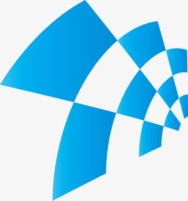 Blue Trapezoid Logo - Fan Shaped Pattern Composed Of Vector Blue Trapezoid, Pattern Vector