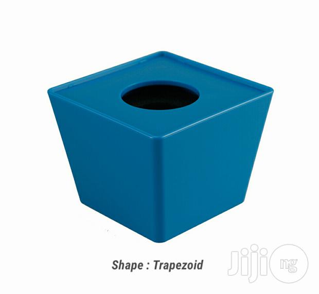 Blue Trapezoid Logo - New Black ABS Microphone Interview Trapezoid Logo Flag Station