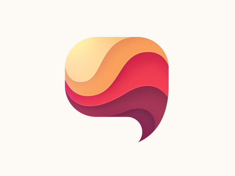 Message App Logo - Speech Bubble Logo. Graphic Elements. Logo design, App logo, Logo