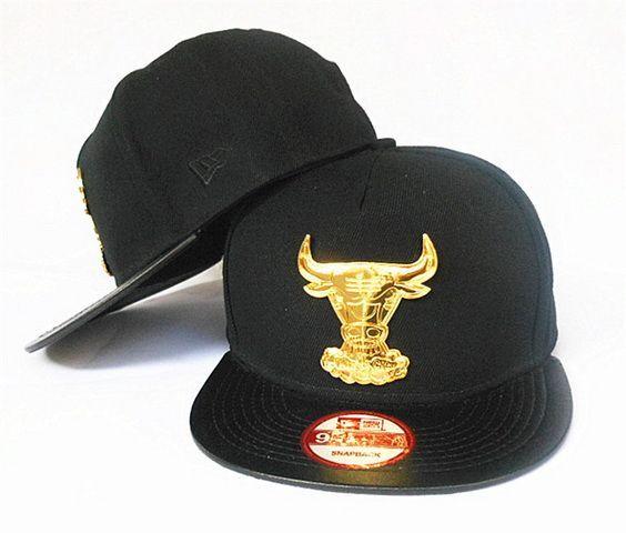 Black and Gold Bull Logo - Cheap NBA Chicago Bulls Snapback Black Hats Gold Bull Logo 1051 ...