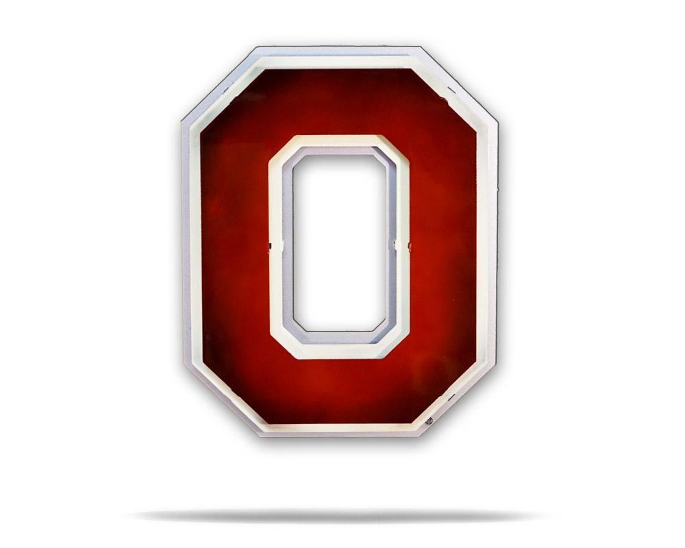 Ohio State Logo - Ohio State University Block O Logo 3D Metal Artwork Head Art