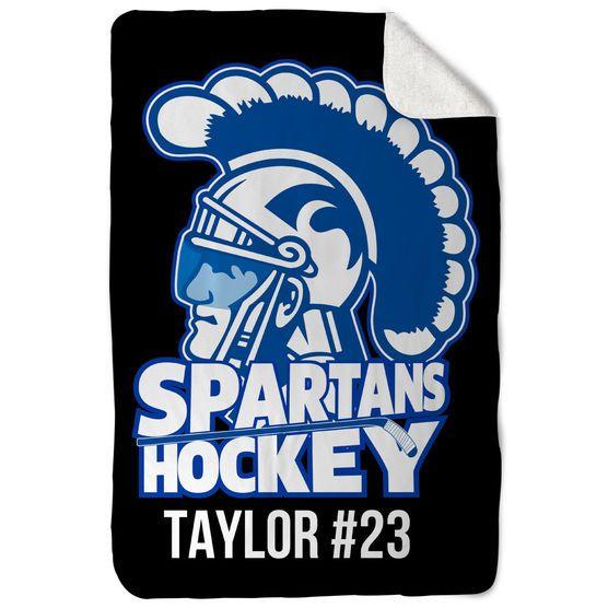 Custom Team Logo - Hockey Sherpa Fleece Blanket Team Logo