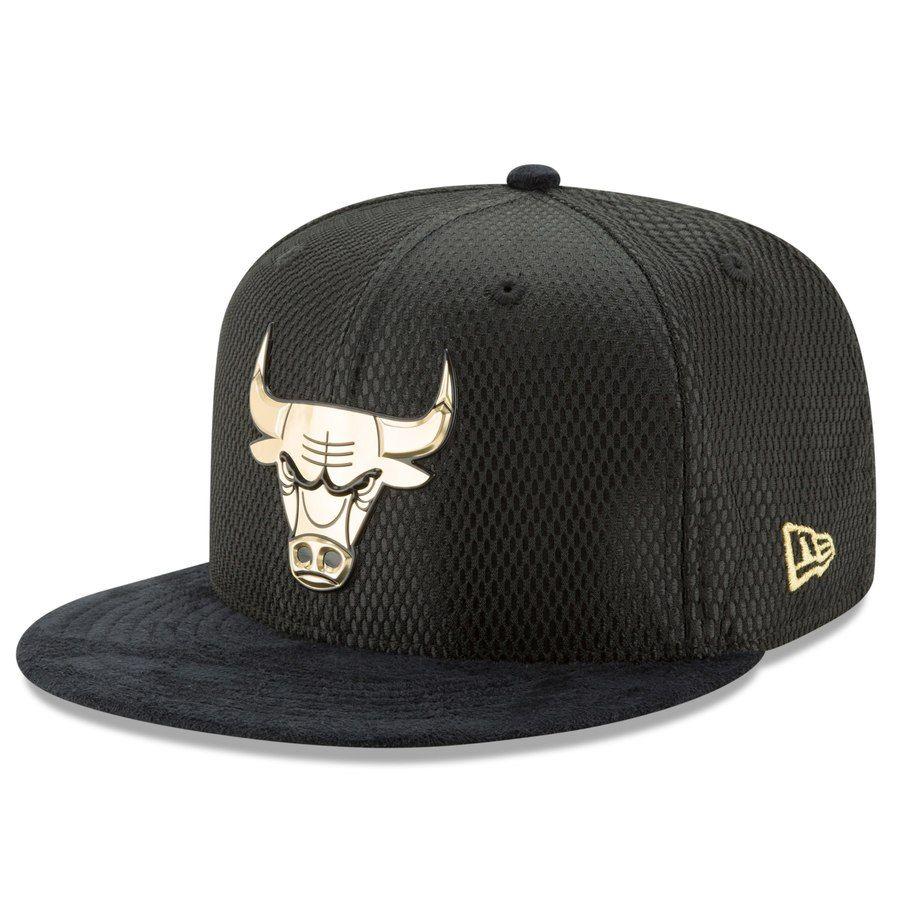 Black and Gold Bull Logo - Men's Chicago Bulls New Era Black Gold NBA On Court 59FIFTY Fitted Hat