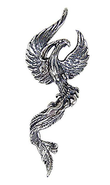 Silver Phoenix Logo - Amazon.com: Sterling Silver Phoenix Pendant: Pendant Necklaces: Jewelry