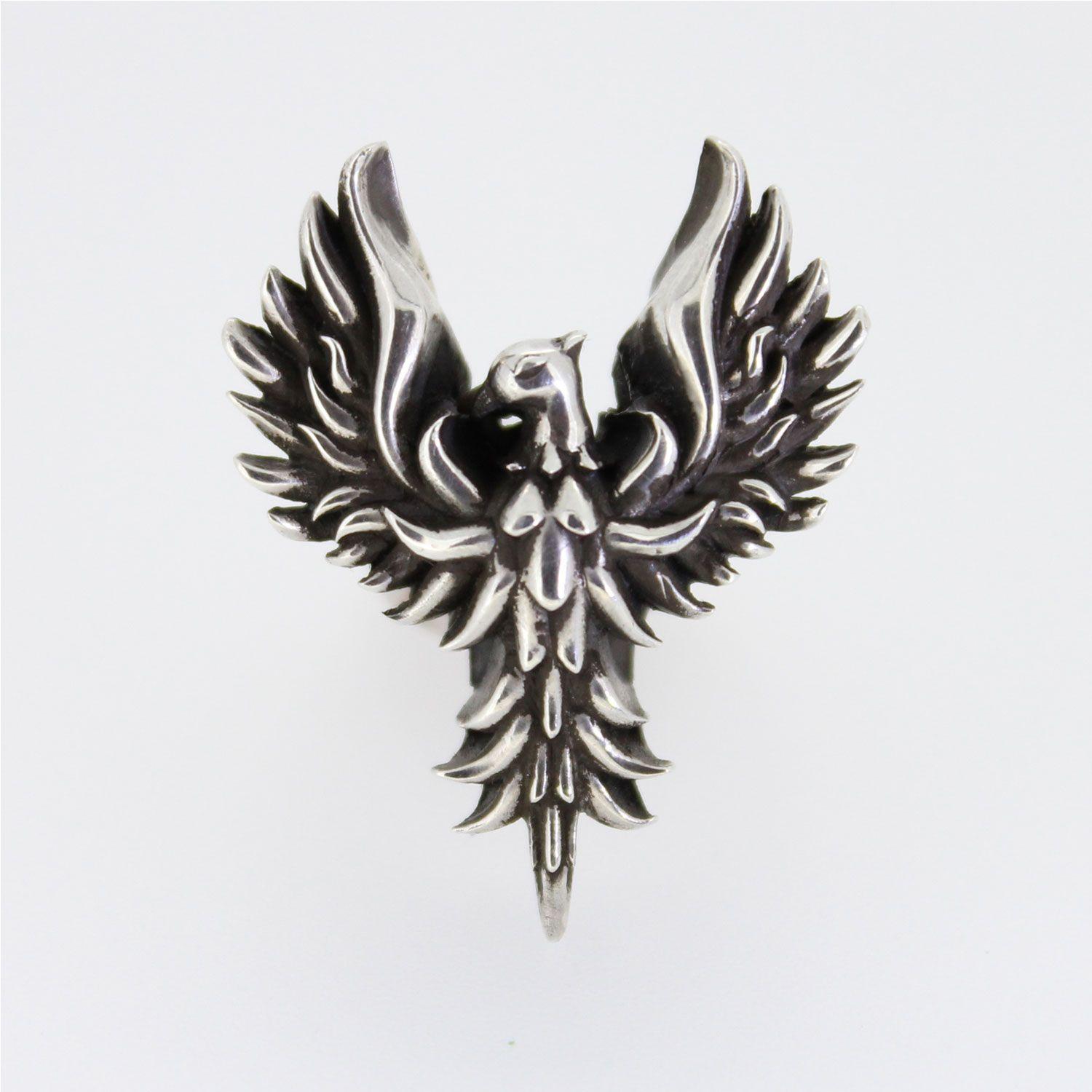 Silver Phoenix Logo - Phoenix Ring Solid Silver Gothic Rocker