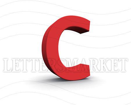 Red White and Blue with the Letter C Logo - LettersMarket - 3D blue Letter C isolated on a white background ...