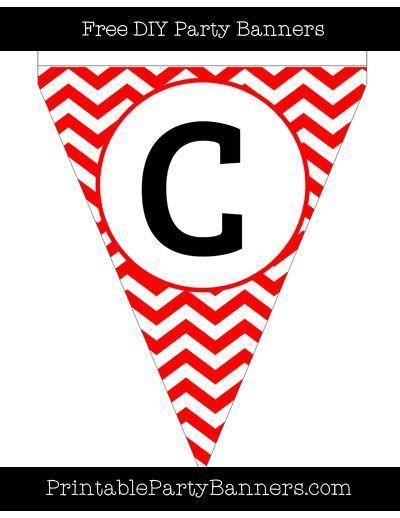 Red White and Blue with the Letter C Logo - Red and White Pennant Chevron Capital Letter C. Red & White. Blue