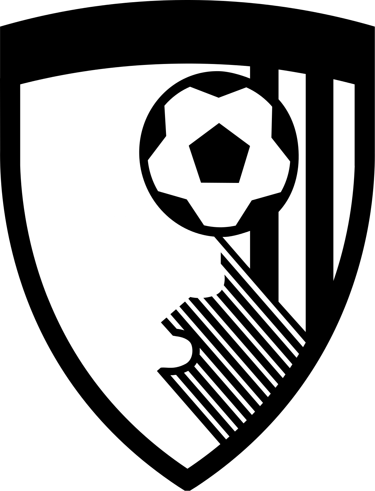 Black and White Football Logo - A.F.C. Bournemouth