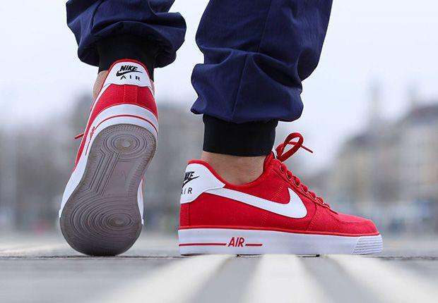 Red White and Blue with the Letter C Logo - Nike Air Force 1 AC Red