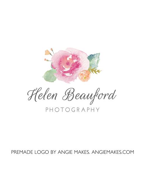 Cute Flowers Logo - Watercolor Flower Logo