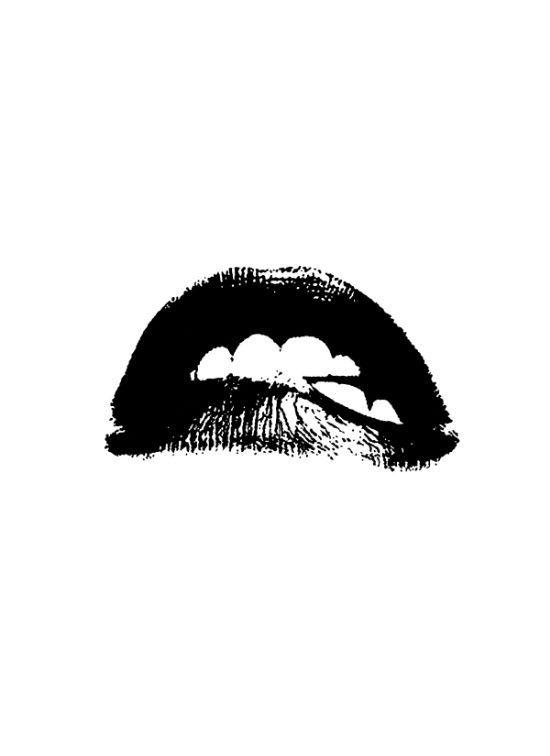 Painting Black and White Logo - Lips, black and white, Lip Art Print, monochrome art print, black
