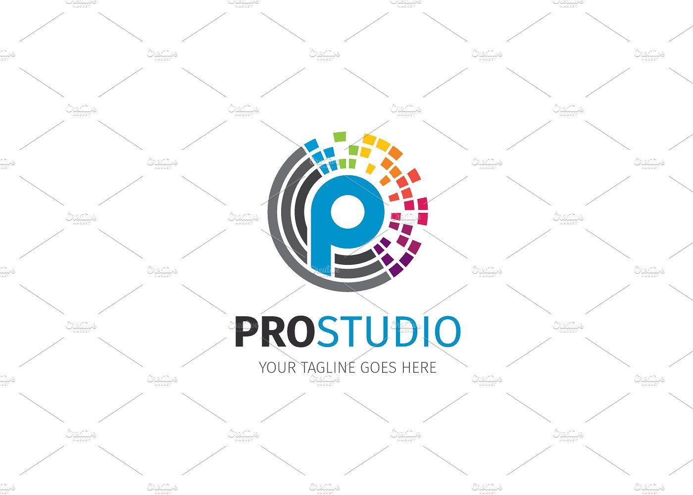 Circle P Logo - Pixel Letter P Logo Logo Templates Creative Market