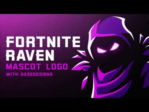 Fortnite YouTube Logo - Fortnite Raven eSports Logo | How to create Mascot Logos with ...