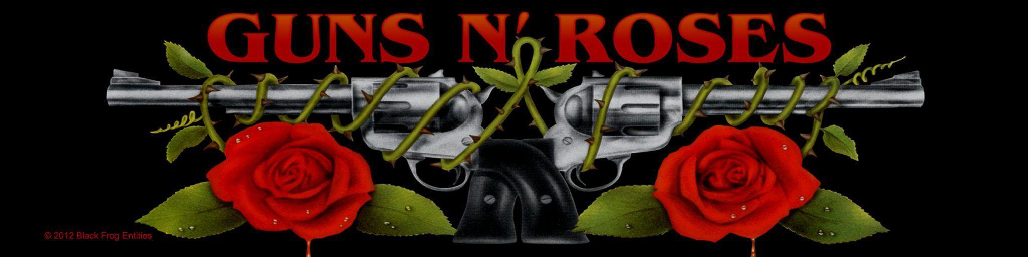 Guns N' Roses Logo - Guns N Roses Woven Superstrip Logo/Roses