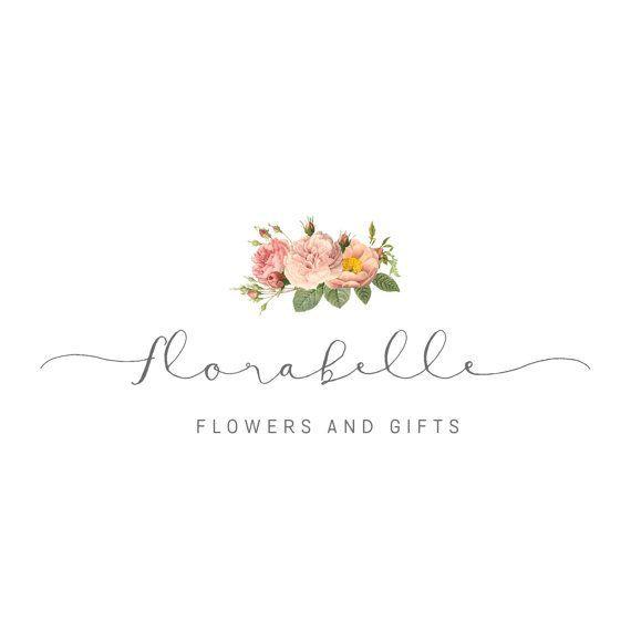 Cute Flowers Logo - Editable Logo Design Template, Vintage Flower Logo, Florist Logo ...