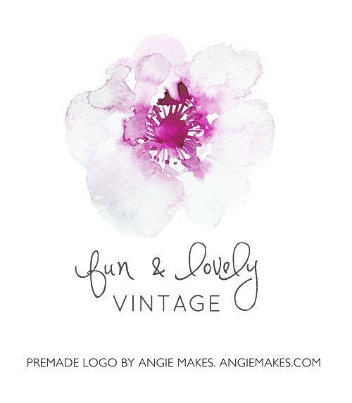 Cute Flowers Logo - Fun and Lovely - Watercolor Flower Logo | ♥ Premade Logos ...