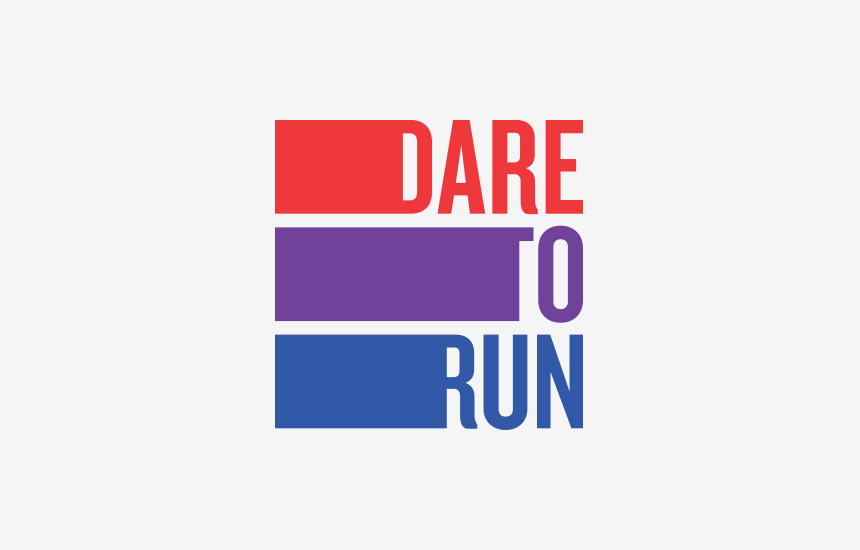 Red and Purple Logo - Dare to Run