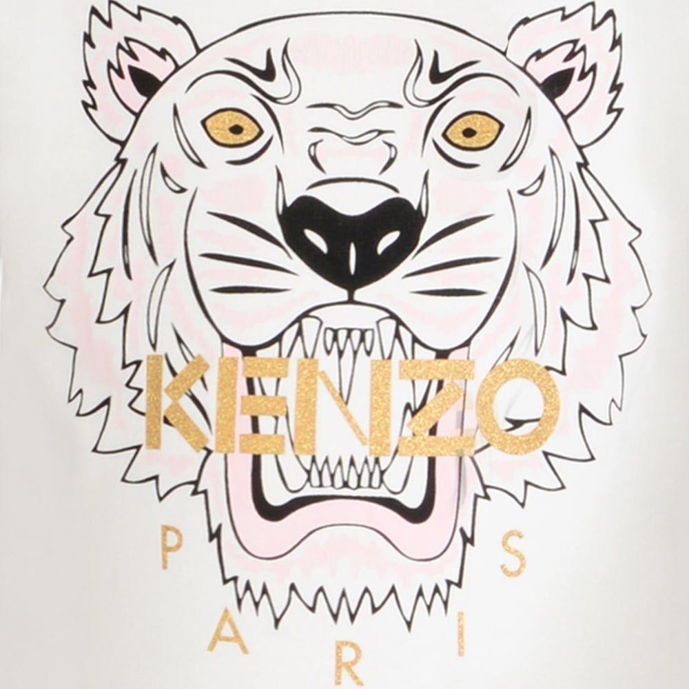 Kenzo Tiger Logo - Kenzo Kids White Tiger Print T Shirt
