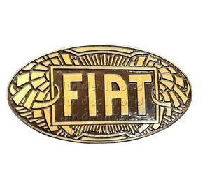 Vintage Fiat Logo - 2X VINTAGE FIAT 1904 CAR RADIATOR BADGE EMBLEM BRASS GOLDEN