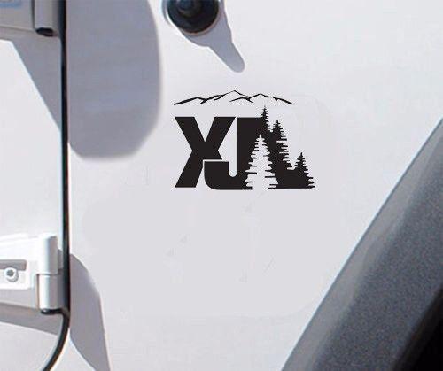 XJ Cherokee Jeep Logo - set of Jeep Cherokee XJ mountain Replacement Stock Logo Full Set ...