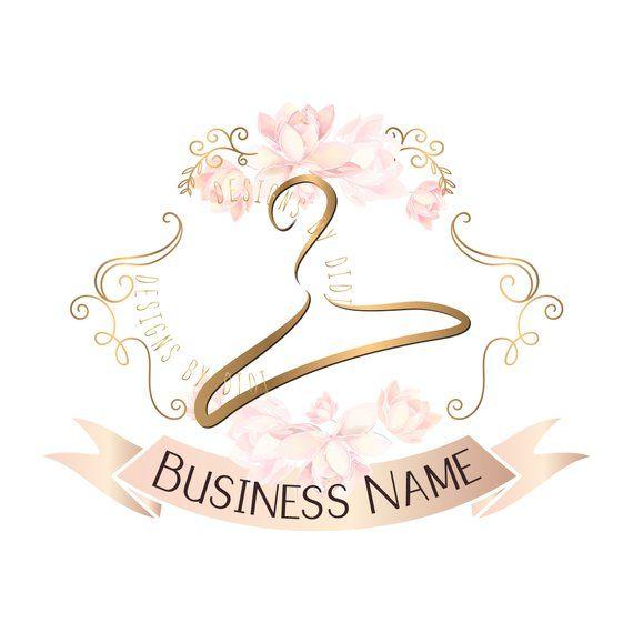 Cute Flowers Logo - Custom logo design hanger logo cute pink logo hanger | Etsy