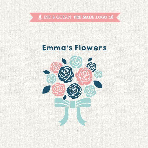 Cute Flowers Logo - Boutique premade logo design for your business cute flowers | Etsy