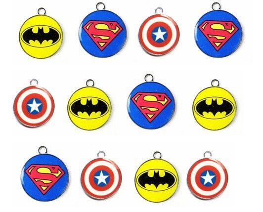 Mixed Superhero Logo - Free shipping 50 X circular Batman superman Captain America mixed ...