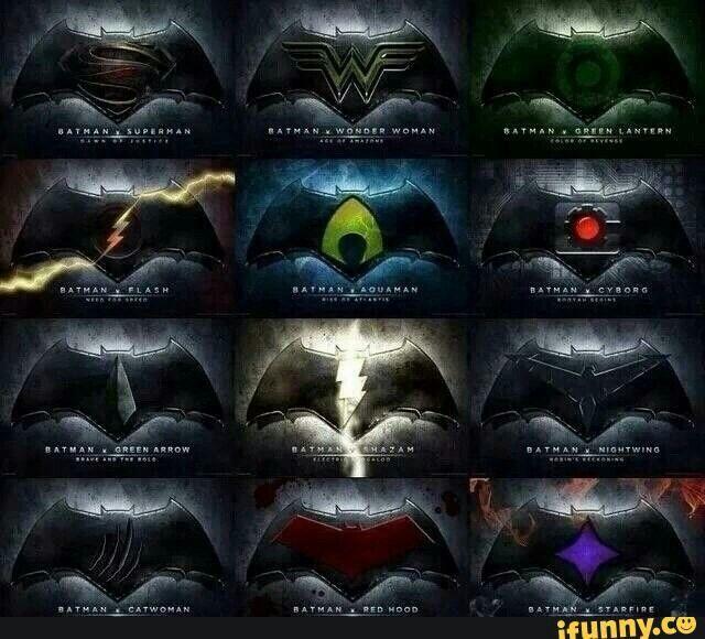 Mixed Superhero Logo - Batman symbols mixed with other superheroes | Bat Man | Batman ...