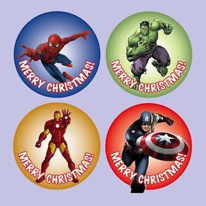 Mixed Superhero Logo - 70 x MIXED Marvel Superheroes Stickers NON Personalised Merry ...
