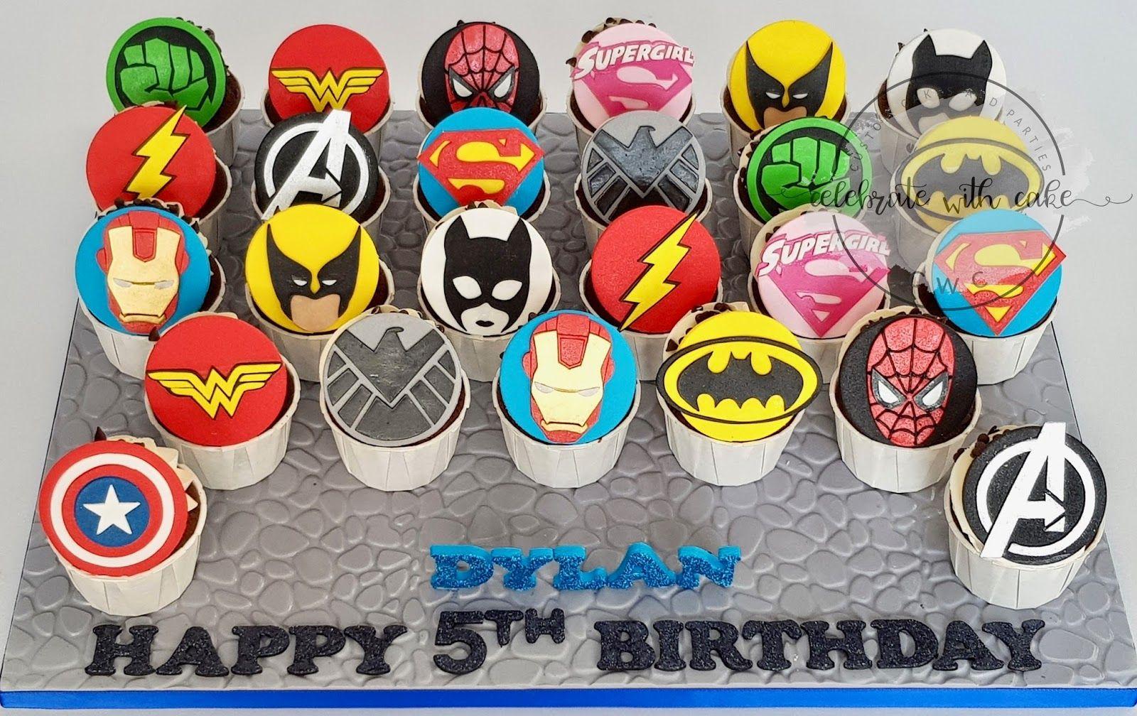 Mixed Superhero Logo - Celebrate with Cake!: Mixed Superhero cupcakes