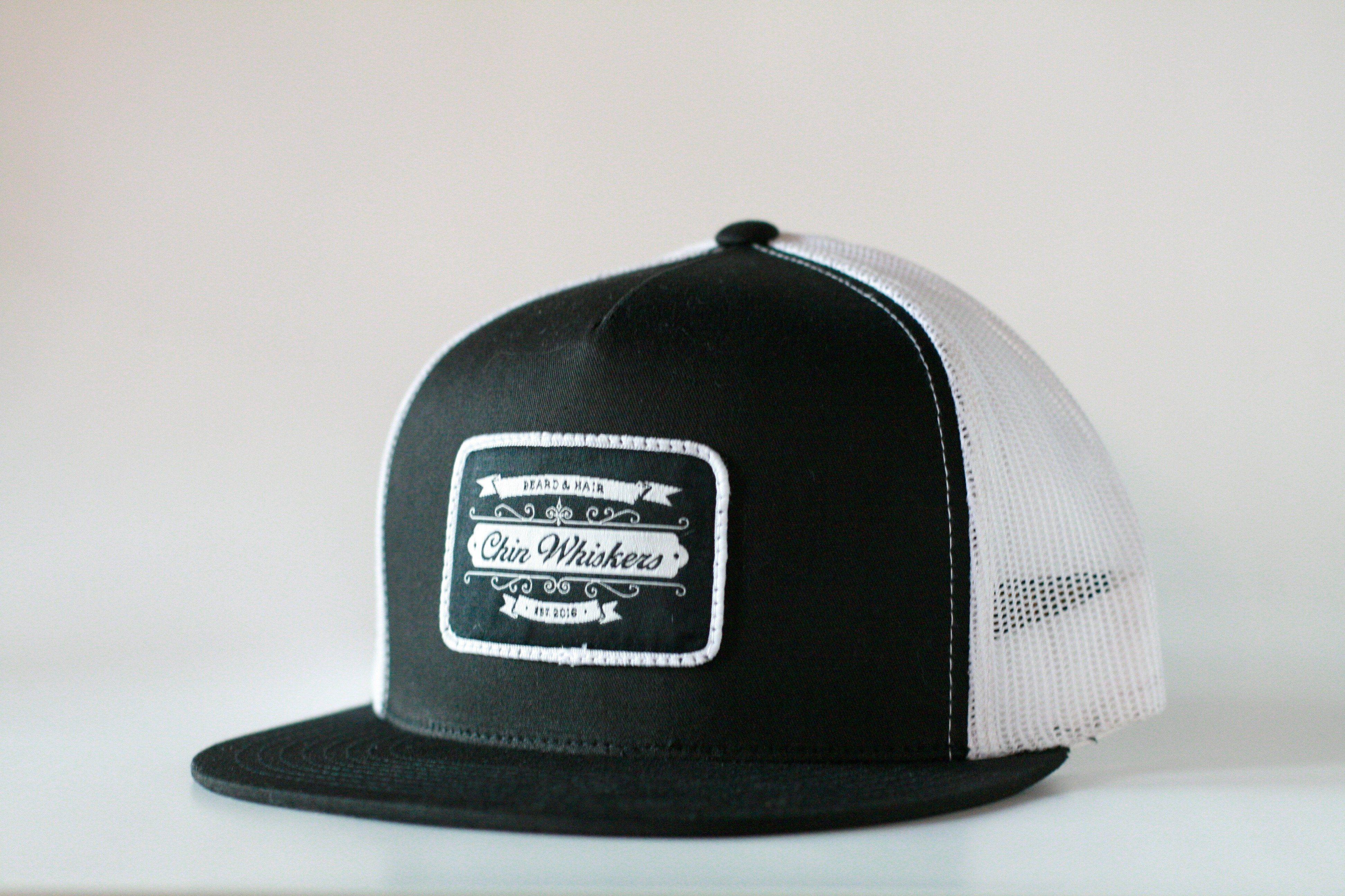 Whiskers and Hat with Blue Oval Logo - Apparel - Chin Whiskers Grooming Co