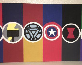 Mixed Superhero Logo - Avengers mixed logo | Etsy