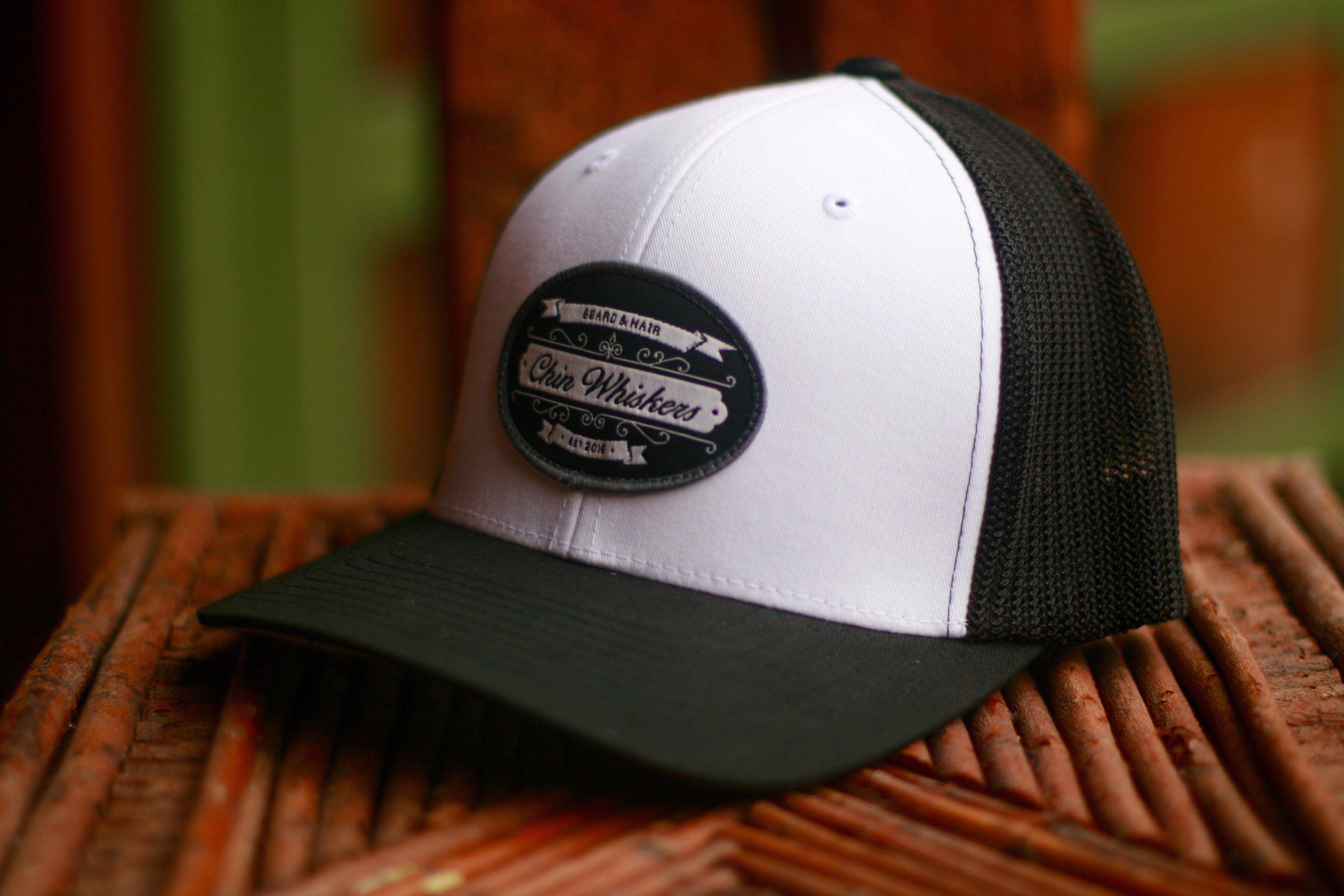 Whiskers and Hat with Blue Oval Logo - Apparel - Chin Whiskers Grooming Co