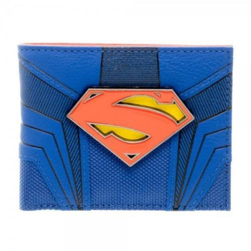 Mixed Superhero Logo - Superman Logo Mixed Material Bi-Fold Gift Boxed Wallet - Cyberteez