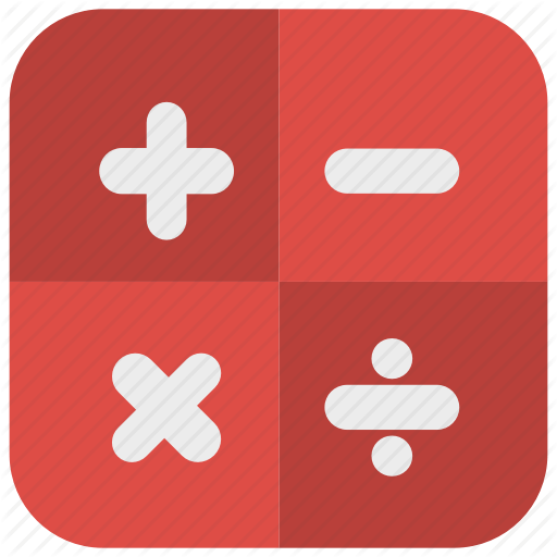 Calculator App Logo - App icon, calculation, calculator, red, round icon icon