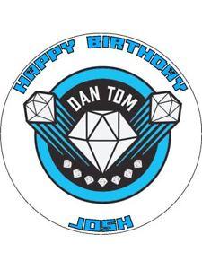 DanTDM Logo - DanTDM Logo 7.5 Personalised Rice Paper Cake Topper
