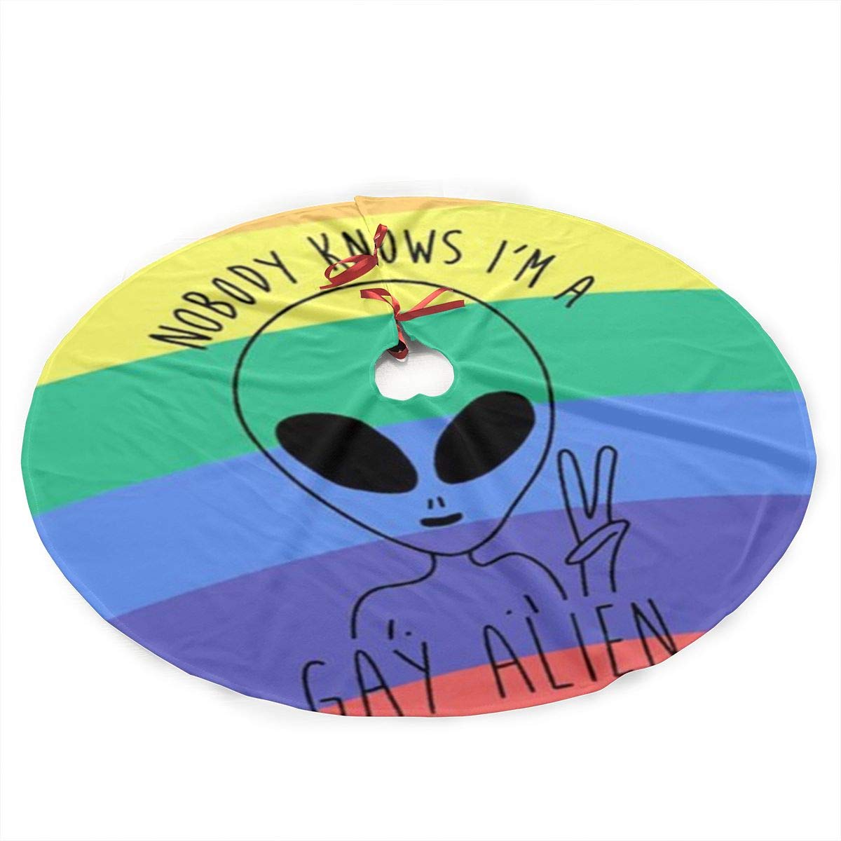 Whiskers and Hat with Blue Oval Logo - Amazon.com: Ruin Alien Gay Christmas Tree Skirt Christmas Party ...