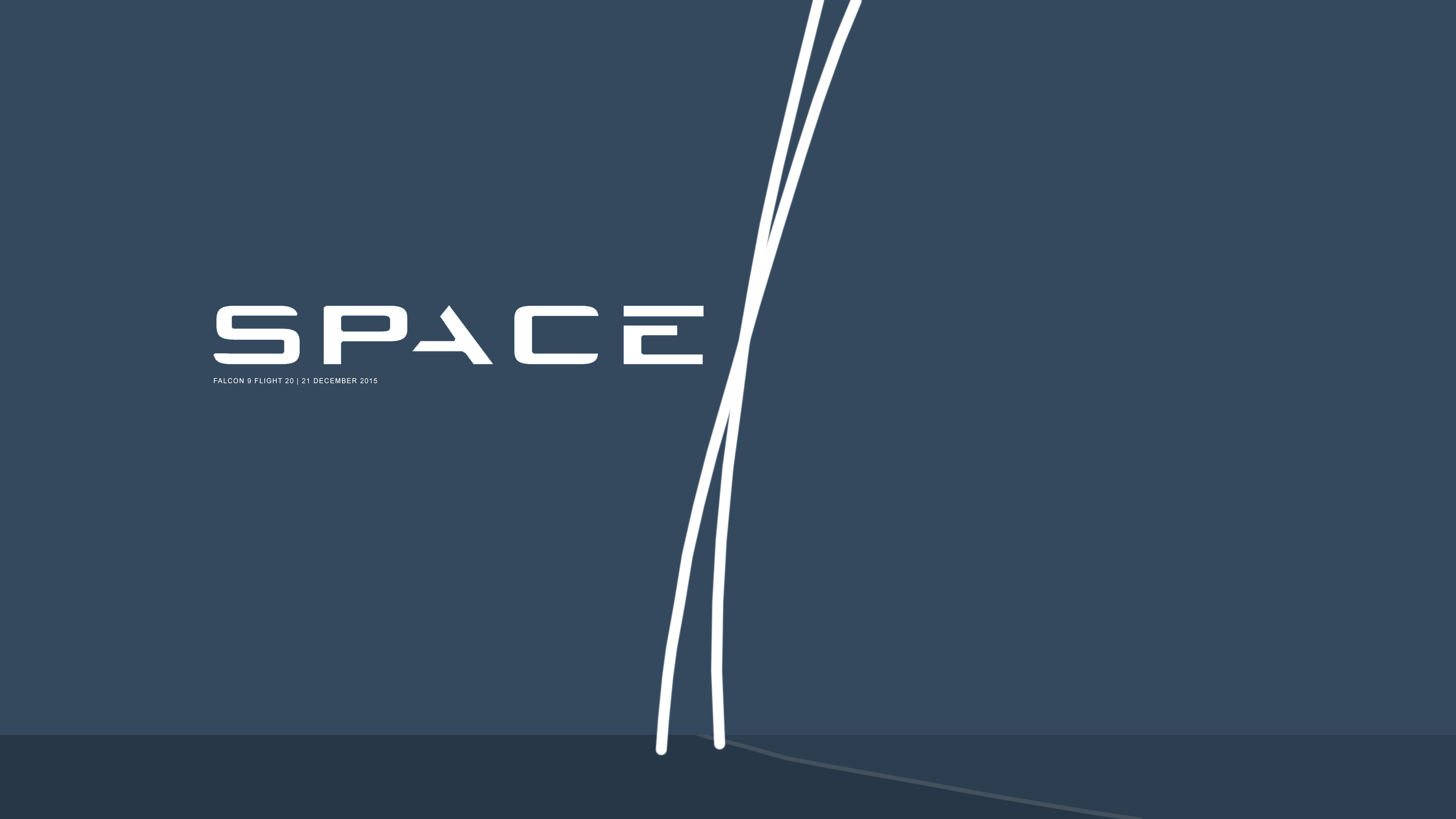 SpaceX Letters Logo - Flat Wallpaper (Falcon 9 December landing)