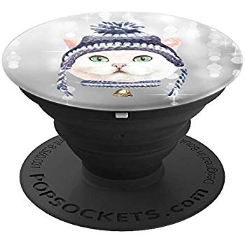 Whiskers and Hat with Blue Oval Logo - Amazon.com: Best Cat Dad Ever With A Christmas Hat - PopSockets Grip ...