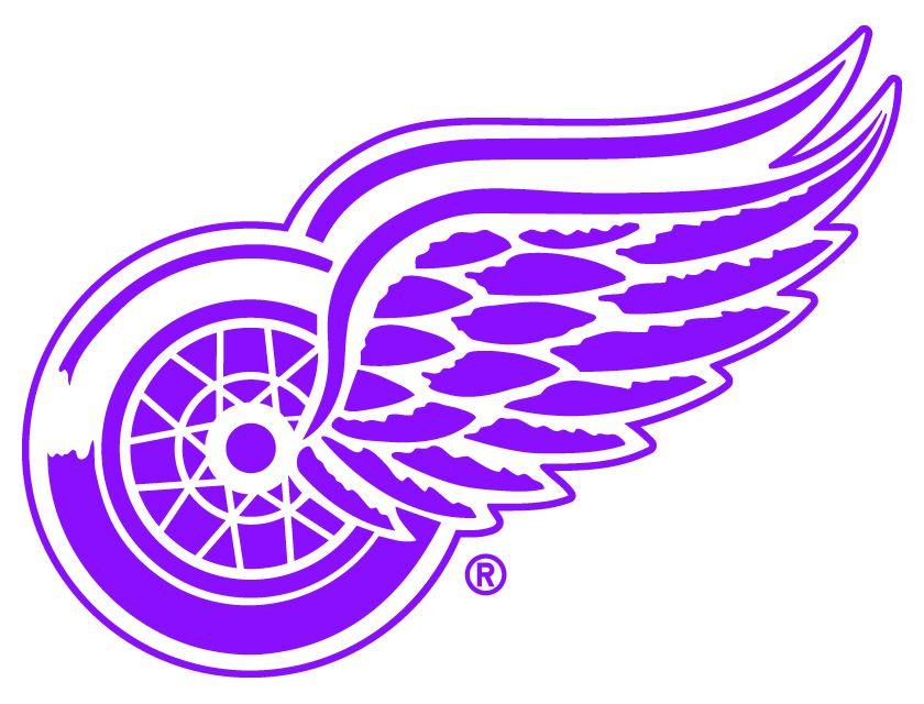 Purple Red Logo - Detroit red wings Logos
