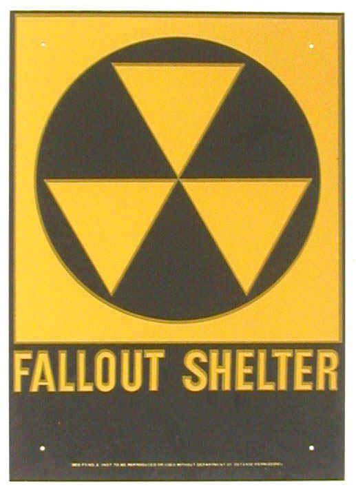 Bomb Shelter Logo - Civil Defense Fallout Shelter Sign (ca. 1960s)