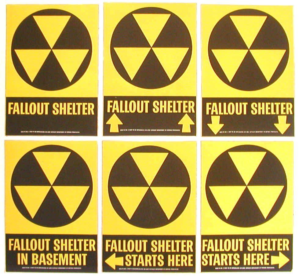 Bomb Shelter Logo - Civil Defense Fallout Shelter Sign (ca. 1960s)