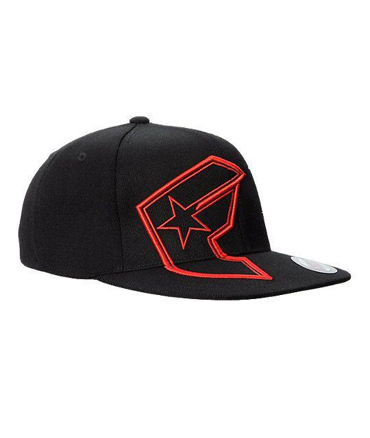 Red and Blqck Famous Logo - Famous Stars & Straps Giant BOH Black & Red Hat | Zumiez