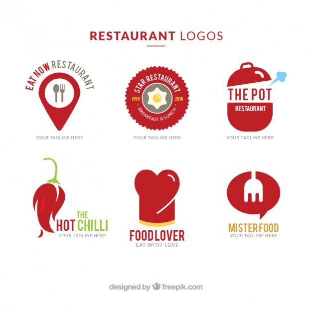 White Red Restaurant Logo - Restaurant red logos Vector