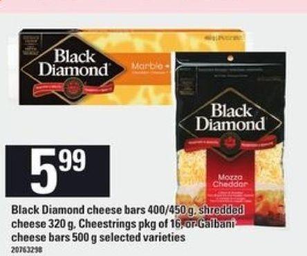 Black Diamond Cheese Logo - Loblaws: Black Diamond Cheese Bars, Shredded Cheese, Cheestrings or ...